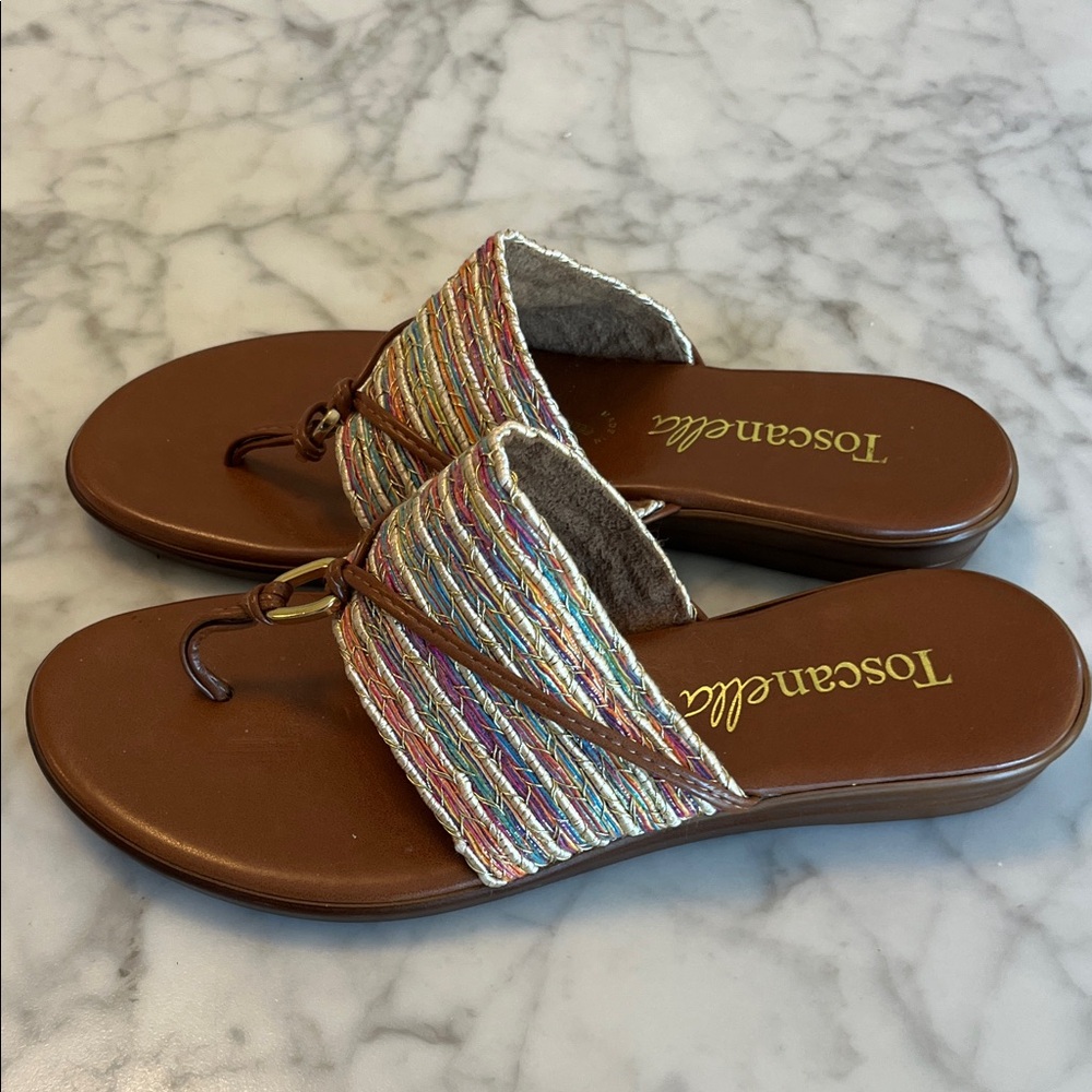 Toscanella Italy Women's Multicolor Sandals Size 6 - Picture 3 of 7